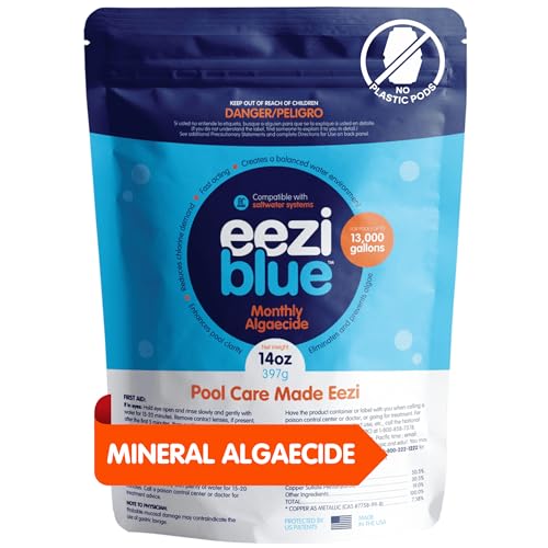 Eeziblue Monthly Algaecide for Swimming Pool, Pool Algaecide for Inground Pool & Above Ground Pool - Effective Monthly Treatment to Prevent Algae Growth up to 13,000 Gallons