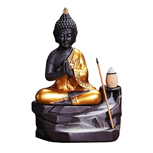 gazechimp Suporte de de Buda, incensário de estátua de Buda sentado à mão para enfeites de de quarto