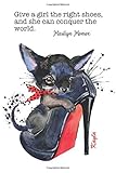 kayla shoes grosshandel  Kayla Personalized Journal - Custom Name Journal: Dog in Shoe Journal  Marilyn Monroe Quote “Give a Girl the Right Shoes and She Can Conquer the ... Gift for Teachers, Granddaughters and Friends