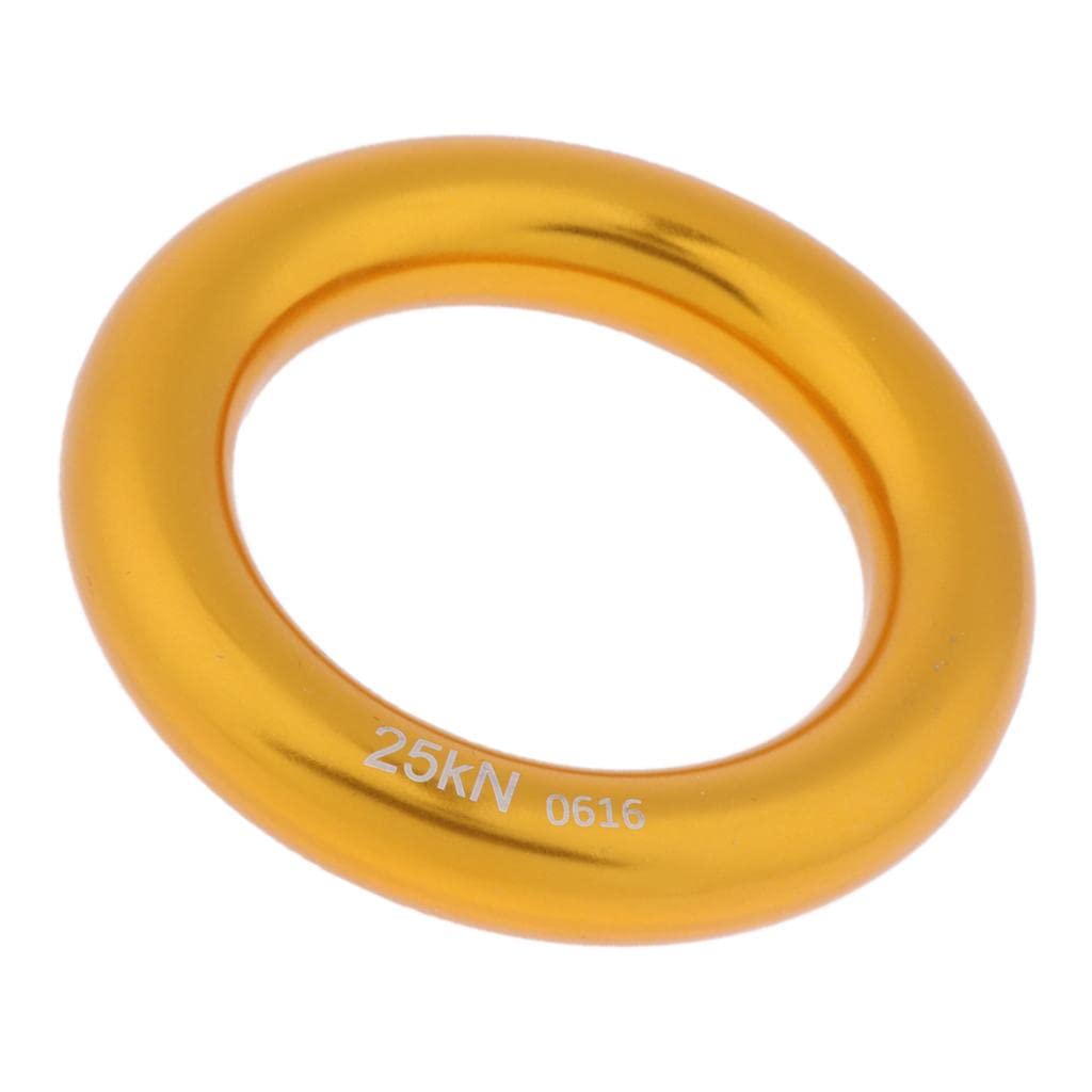 25KN - Anillo de rescate para rappel de escalada en roca, conector de rescate dorado, talla L