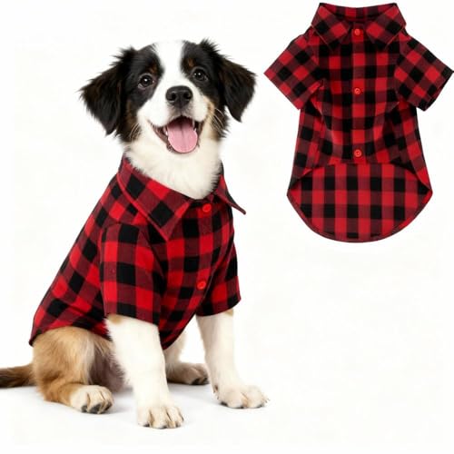 Disfraz Navidad Perro Camisa Navidad Perro Traje Navidads Perros Cuadros Pijama Navidads Perros Ropa Navideño para Cachorros Abrigo Disfraz para Cachorro Pequeños Medianos y Grandes XL