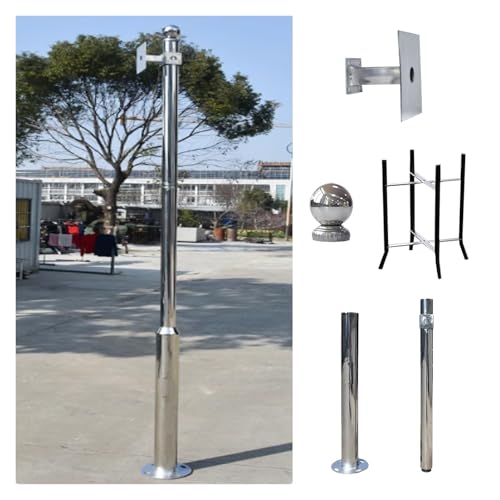 Soporte de montaje de cámara de vigilancia de acero inoxidable, paneles solares desmontables, soporte de poste de empalme de 2 a 3 secciones, soporte de cúpula/pistola/disco, 6 m de altura