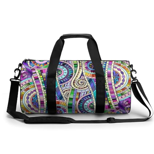 Sac week-end duffel bag abstrait coloré 45cm pour bagage à main et activités de loisirs