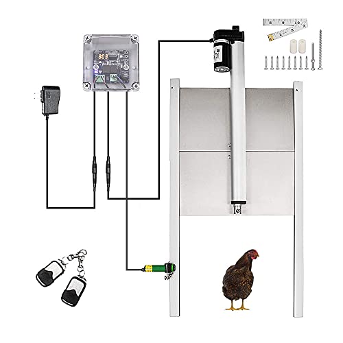 Porte Poulailler Automatique USB Minuterie – Ouverture Horizontale Avec Écran LED, Protection Anti-Prédateurs Pour Poules & Canards