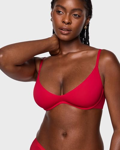 Image of INLYRIC Women's Inbarely Plus Plunge Bra - Unlined Underwire Sexy Demi Balconette Bras