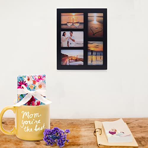 Umical 4X6 5-Opening Collage Picture Frame Black Wood Photo Frames For 4X6 Inch Pictures Display Made For Tabletop Stand And Wall Mounting #TOP6