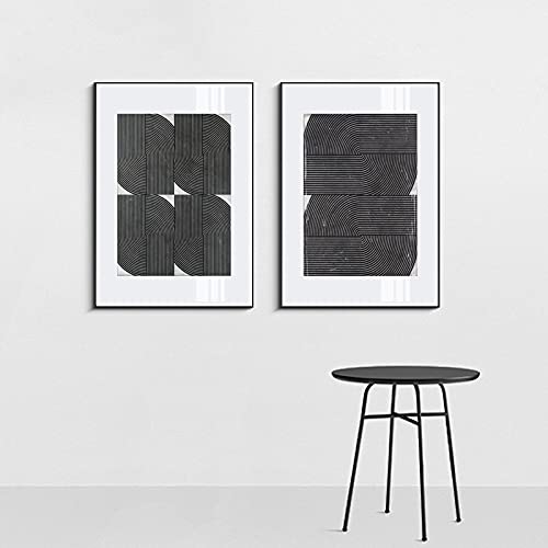 Photos murales pour salon modernes en noir et blanc grande taille toile peinture minimaliste