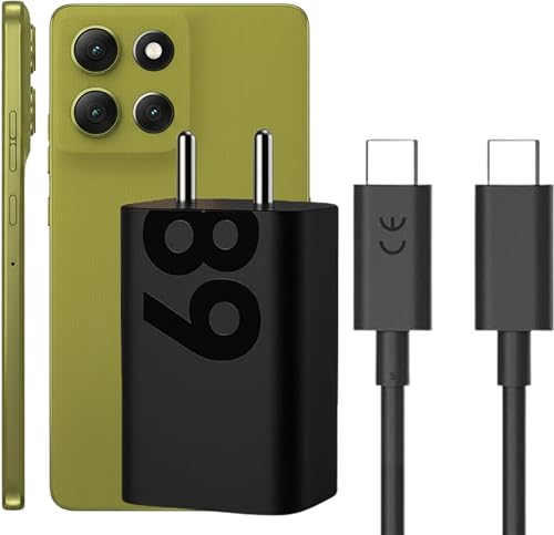 Image of KAIMENGLONG 68W Super Fast USB-C GaN Charger for Motorola Edge & Razr Series | Power Delivery Adapter | Original Charging Speed (Black)
