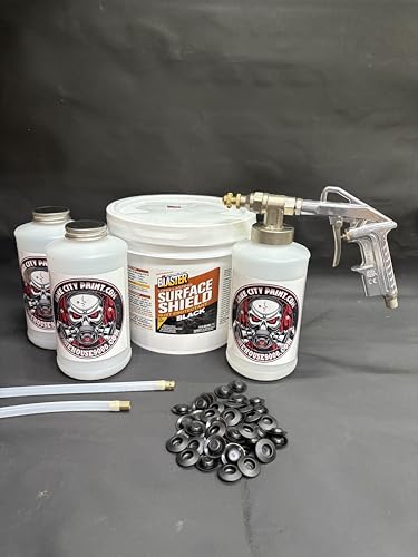 Gallon Black PB Blaster Surface Shield, with Pro Undercoating Gun, 2 Wands, 3 Quart Bottles, and 50 Rust Plugs
