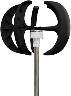 Windturbinen-Generator-Set für Zuhause Vertikale Windkraftanlage Windmühle 1000 W 12 V 24 V Geräuscharm Windgeschwindigkeit Beginn der Drehung Freie Energie mit MPPT-Laderegler(Black,TURBINE ONLY_12V)