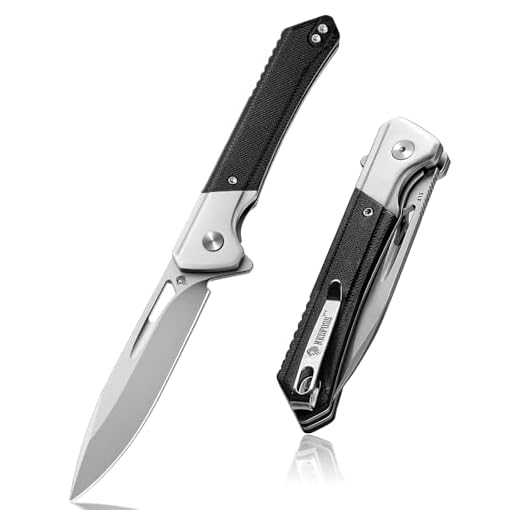 NedFoss Pocket Knife, 3.5" D2 Blade EDC Folding Knife with G10 Handle, Flipper Open, Deep Carry Pocket Clip, Slim Gentleman's Knives for Men (ELF PRINCE)