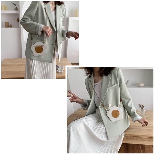 Creative Toast Bread Shape Crossbody Bags, Novelty Purse Messenger Food Pouch，Shoulder Bag Portable Small Pouch (Brown)4