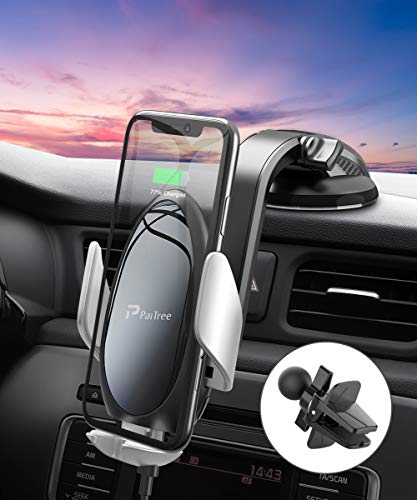 Wireless Car Charger Mount, PaiTree [Power Storage Technology] Automatic Sensor Car Phone Holder