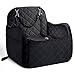 PulseFay Dog Booster Car Seat for Small/Medium Size, Memory Foam Dog Car Seats, Detachable Booster Cushion, Two Side Pockets, Safety Straps, Washable Pet Car Seat (Black)