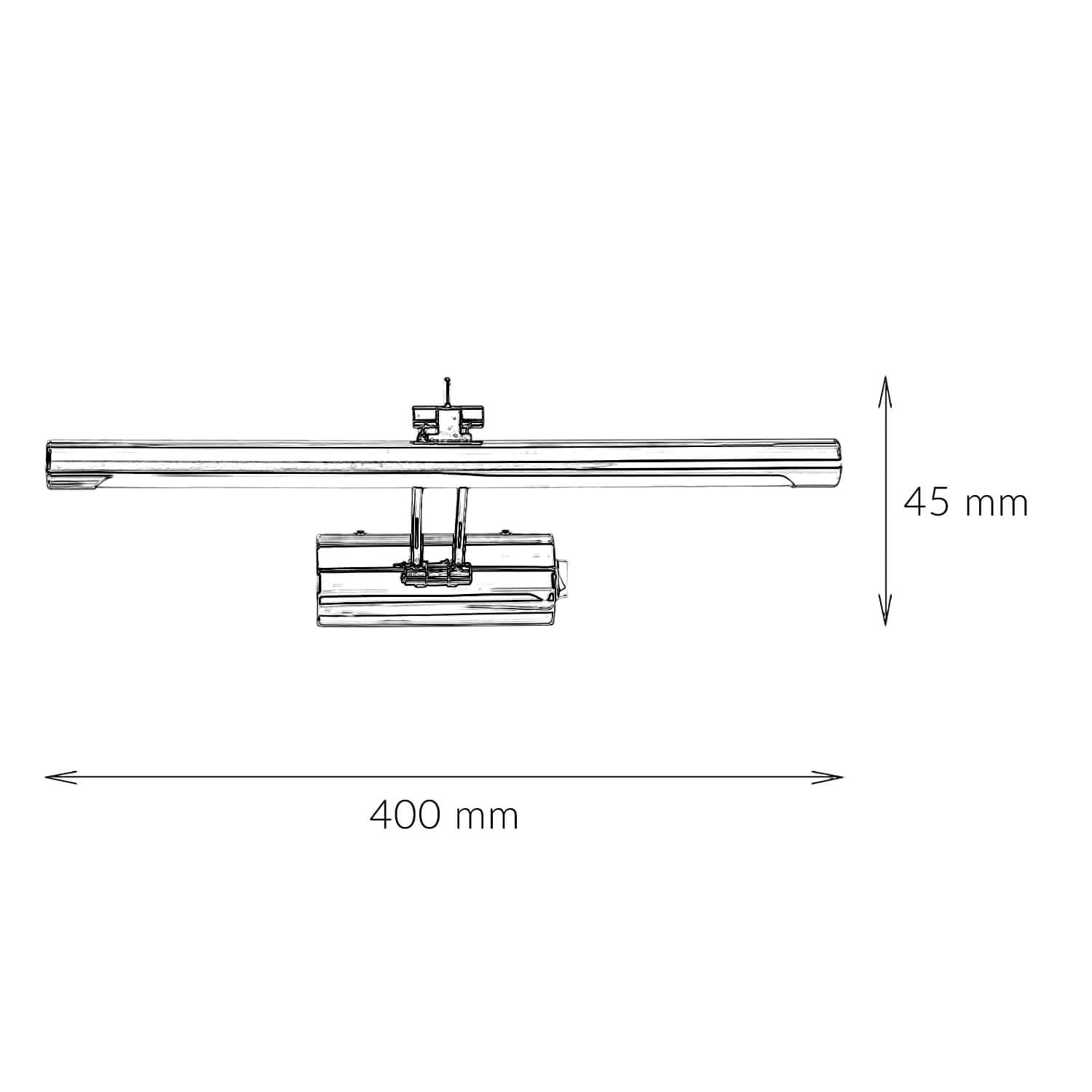 Licht-Erlebnisse LED Spiegelleuchte Chrom IP44 mit Schalter schwenkbar 4000 K B: 40 cm Metall Wandlampe Spiegel Bad Badezimmerleuchte Wand