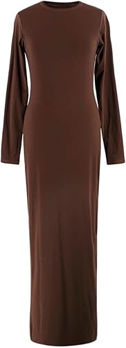 skims Vestido Largo Cocoa marrón para Todos con Cuello Redondo y Manga Larga de Segunda Mano