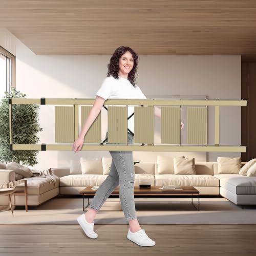 6 Step Ladder, Portable Step Ladder with Handrails, Folding Step Stool for Adult, Aluminum Step Ladder for Closet, Kitchen, Outdoor, 330LBS - Champagne Gold by ESTIFY - Image 7