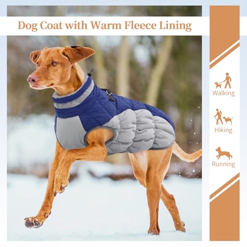 Image of Waterproof Medium Dog Coat, Warm Dog Jacket with Harness Built in, L