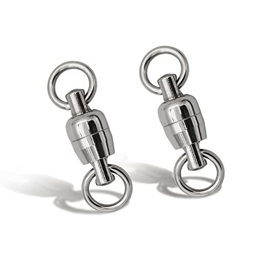 BLUEWING Fishing Stainless Steel Ball Bearing Swivels Saltwater Tackles with High Strength Welded Rings Fish Swivels Snaps 10pcs 165lbs