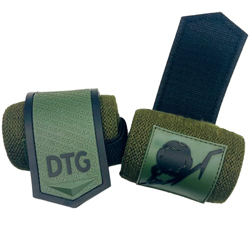 Defy The Gods 20” Wrist Wraps for Weightlifting, Powerlifting, Cross-Training - Premium Quality Wrist Straps for Wrist Stability and Wrist Support in Strength Training (Green/Black)