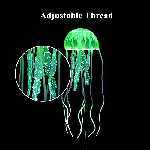 Image of Lpraer 6 Pieces Glow Aquarium Ornaments Artificial Glow Floating Jellyfish Seahorse Anemones Silicone Simulation Fish Tank Decorations for Fish Tank