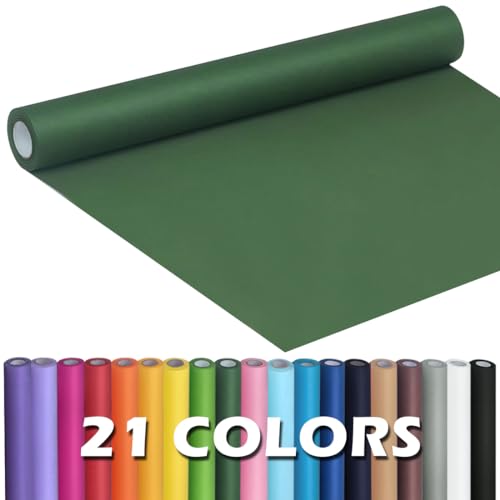 PerkHomy Dark Green Kraft Paper Roll 17.5 x 960 (80) for Gift Wrapping Bouquet Flower Art Painting Craft Writing Packaging Shipping 80GSM 55LB (Dark Green 17.5 x 80)