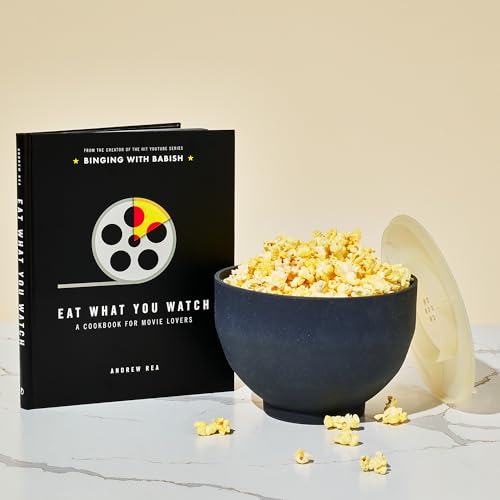 Image of Thoughtfully, Movie Night Popcorn Gift Set with Seasonings, Toppings & Popper - Includes Eat What You Watch Cookbook, Popcorn Kernels, Microwave Popper, Paper Bags