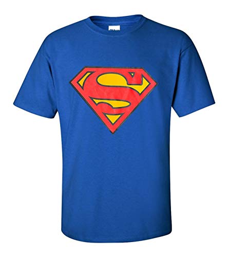 Superman T-Shirt DC Comics Official Classic Movie Logo Superhero Tee Royal Blue