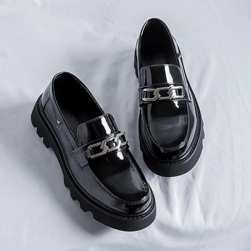 Men's Leather Platform Slip-On Loafers Fashion Breathable Non-Slip Lug Sole Business Dress Casual Penny Loafers for Business Party Wedding3
