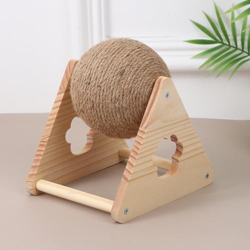 Bola rascadora para gatos giratoria con soporte estable para ejercicio interior 4