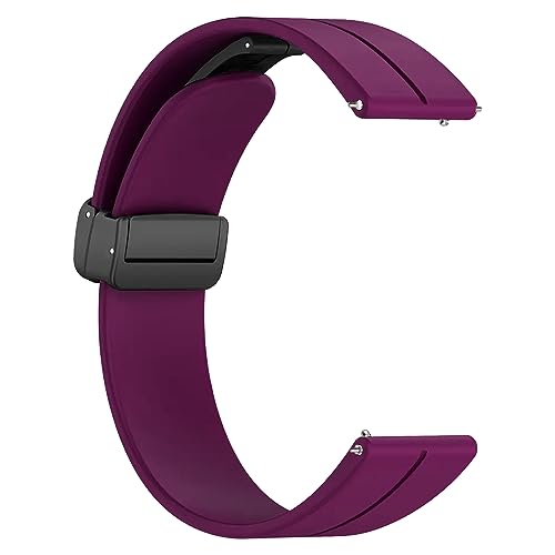 Image of ACM Watch Strap Silicone Belt Magnetic Clasp 20mm compatible with Samsung Galaxy Watch 6 Classic 44mm & 47mm Smartwatch Sports Hook Band Purple