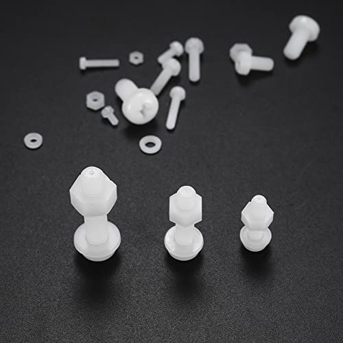 447 Pcs White Nylon Plastic Pan Round Head Screws Bolts and Nuts and Gaskets, Metric Full Threaded Hex Head Screws Bolts and Nuts and Washers Assortment Set - M2/M2.5/M3/M4/M5/M6 - Image 5