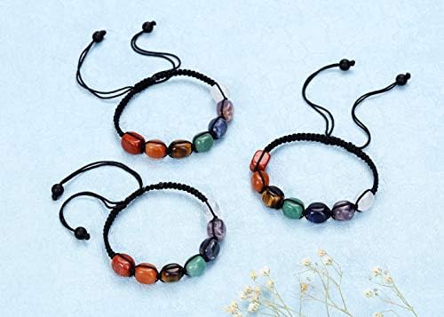 JSDDE 7 Chakra Crystals Bracelet Healing Chakra Stone Braided Gemstone Bracelets for Women Yoga Meditation