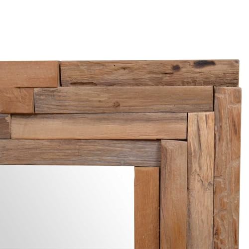 Foto von vidaXL Teak Dekorativer Spiegel 120x60cm Holzspiegel Wandspiegel Flurspiegel