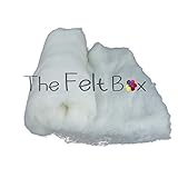Bate Corriedale The Felt Box Lana cardada para fieltro, lana de núcleo, batt de lana 200 gramos 7 oz, crema natural Corriedale