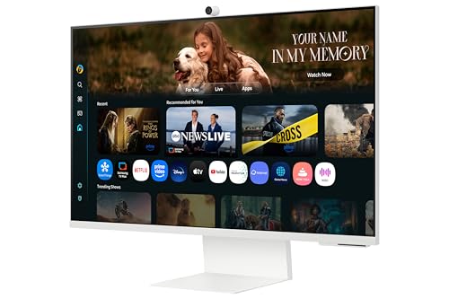 Image of Samsung 32 inch (80 cm) 4K M8 Vision AI Smart Monitor|UHD 3840 x 2160|Smart TV Experience with AI|Slimfit Camera|Type-C|Apple AirPlay|Gaming Bar|Remote|Speakers|Wi-Fi|Bluetooth|LS32FM801UWXXL|White
