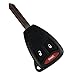 KEMANI Uncut Blank 3 Buttons Remote Keyless Entry Key Fob Case Shell Repair Fit for Mitsubishi Chrysler Dodge Durango 2004-2009