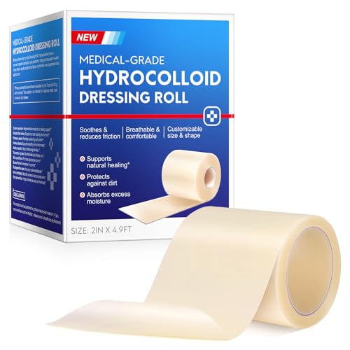 Hydrokolloid Rolle 5 cm x 1.5 m Selbstklebendes Atmungsaktives Schutz-Tape für Haut Flexible Wasserdichte Hautschutzrolle Komfortabler Halt Zuschneidbar 1 Rolle