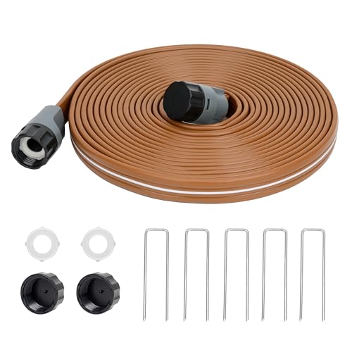 Sprinkler Soaker Hose 25 FT Watering Hose with Holes High-Efficiency Water-Saving Sprinklers System for Lawn and Garden with Staples