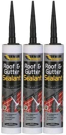 6 X Everbuild Roof & Gutter Butyl Sealant Black Waterproof and Sealing