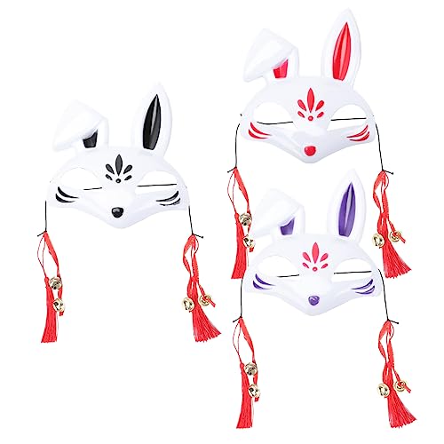 BESTonZON 3 Piezas Máscara Cara De Conejo Esqueleto Duende Decoración De Animales Zombi Arruga Conejito Embutidoras Decoraciones De Cumpleaños Salvajes Conejo De Carnaval El Plastico