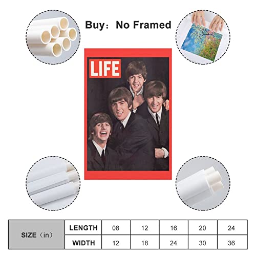 Poster décoratif sur toile pour chambre à coucher et chambre à coucher des Beatles (30 x 45 cm) - Les Beatles, Paul McCartney, John Lennon, RIngo Starr, George Harrison Poster décoratif sur toile pour chambre à coucher et chambre à coucher des Beatles (30 x 45 cm) – Image 3