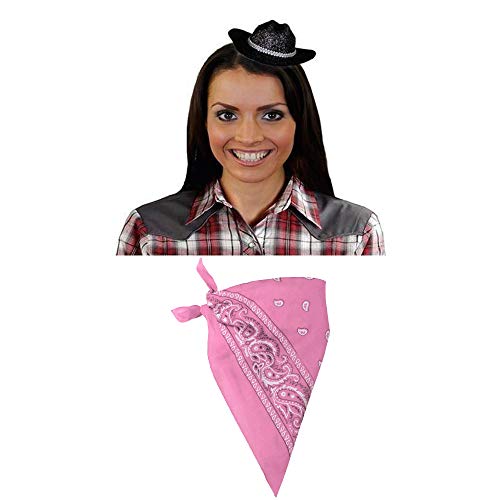 ILOVEFANCYDRESS - Mini sombrero de vaca con diseño de pabellón rosa para fiestas occidentales o despedidas de soltera (6 juegos)