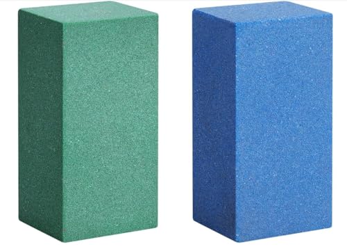 GIONAR 2 piezas de goma de afilar para esquís y snowboard con piedra de goma para romper los bordes para eliminar el óxido y las rebabas (azul, grano 60, verde grano 120)