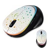 elec Space Bluetooth Wireless Mouse with Starry Sky RGB Backlight& Gradient Breathing Light - Ergonomic Dual Mode Rechargeable Mouse, Type-C Charging - Perfect for Office, Gaming & Travel (White)