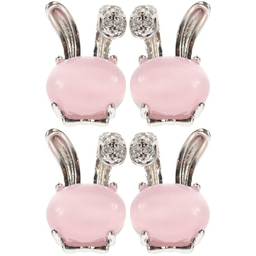Pendientes de conejo de imitación plata con brillantes joyeria infantil de moda