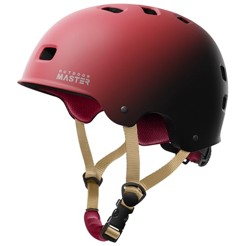 Image of OutdoorMaster Skateboard Bike Helmet for Adult,Youth and Kids | Two Removable Liners Ventilation Certified Multi-Sport Helmet for Scooter Cycling Roller Skating Ebike