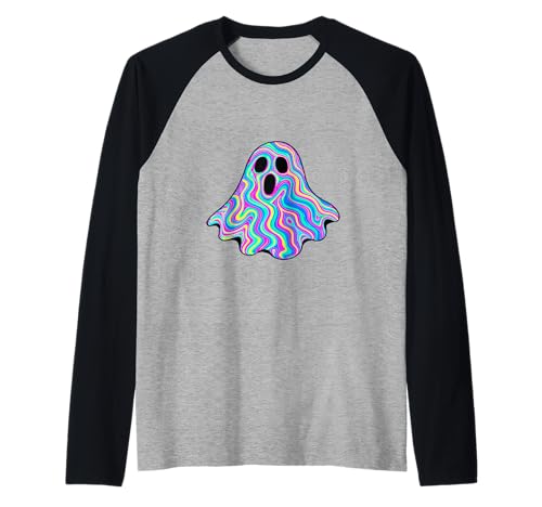 Fiesta musical de Ghost Trippy Vaporwave Techno Rave EDM Camiseta Manga Raglan