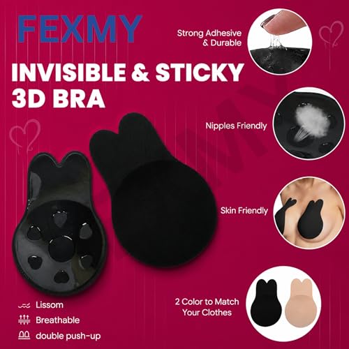 Image of Women's & Girl's Strapless Push Up Wire Free Stick On Invisible Bra, Sticky Liftup Silicone, Stick on Bra for Backless Dress Free Size B Cup