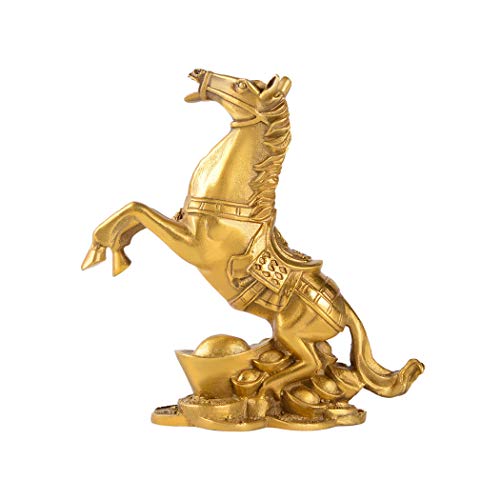 BRABUD Brass Rich Horse Statues Handmade Golden Wealth Horse Figurine